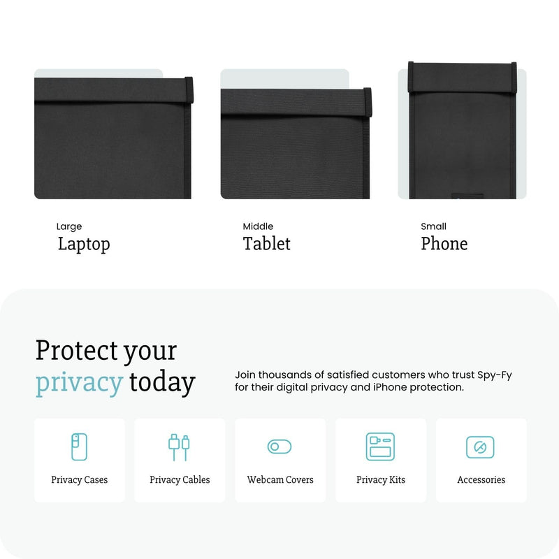 Faraday Case for Tablet & iPad | Signal Blocking Case Blocks WiFi, 5G, GPS, Bluetooth & RFID | Protection Against Tracking, Hacking & Remote Access | Robust Design for Everyday Use Faraday Bag Tablet