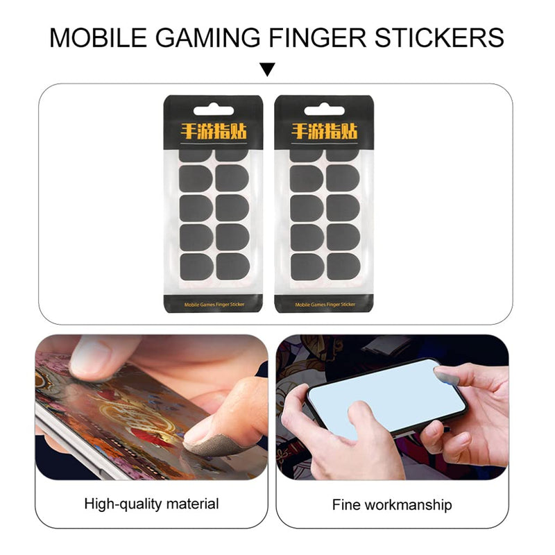 Healifty 20 Pieces Gaming Finger Sleeves Anti- Sweat Disposable Seamless Touchscreen Finger Covers Stickers Carbon Fiber Controllers Finger Thumb for Mobile Phone Game
