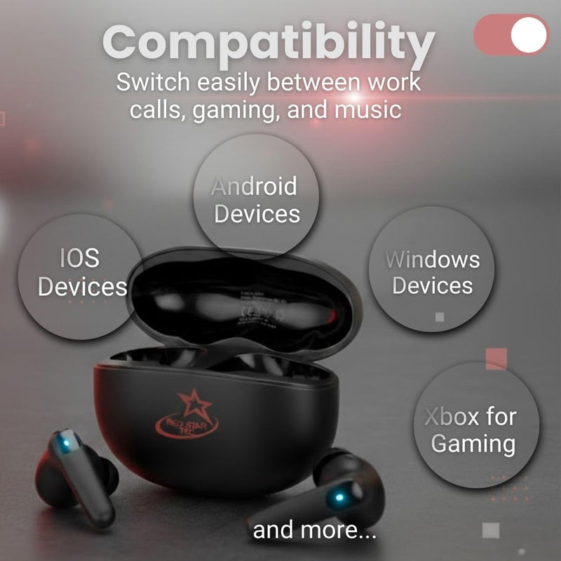 RED STAR TEC T-90 BoomSounZ Wireless Earbuds, Noise Cancelling, Sweatproof