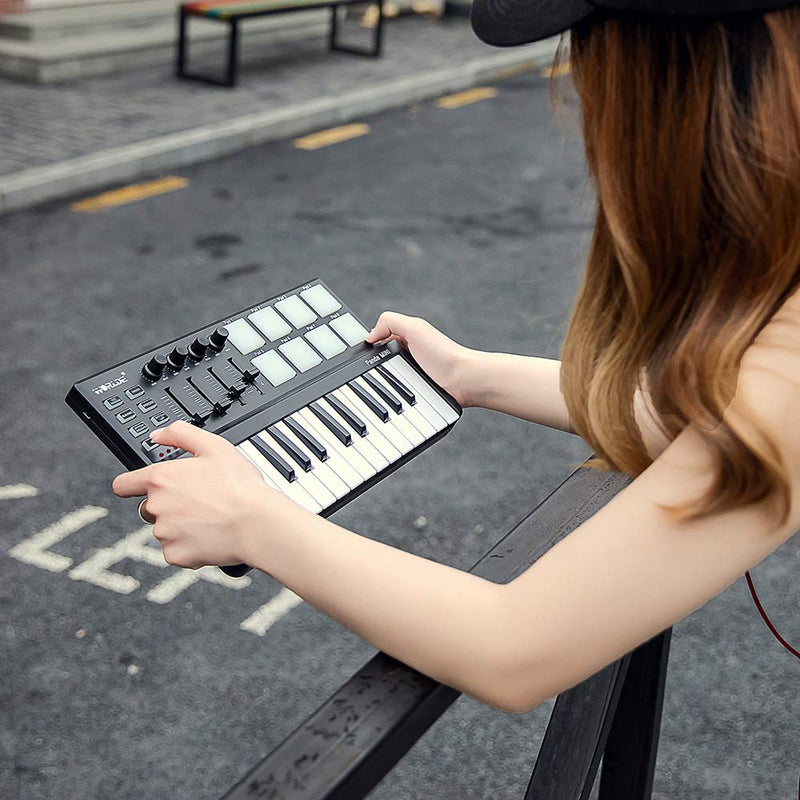 25-Key MIDI Keyboard Panda mini Portable Mini Drum Pad MIDI Controller, USB