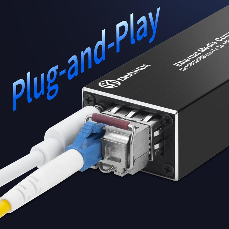 A Pair of 1.25G BiDi Fiber to Ethernet Media Converter, PoE Powerd | 2PCS BiDi SFP LC Transceiver Modules Included, SFP to RJ45, Single Mode Fiber, Plug & Play, Up to 40km for CCTV and Network