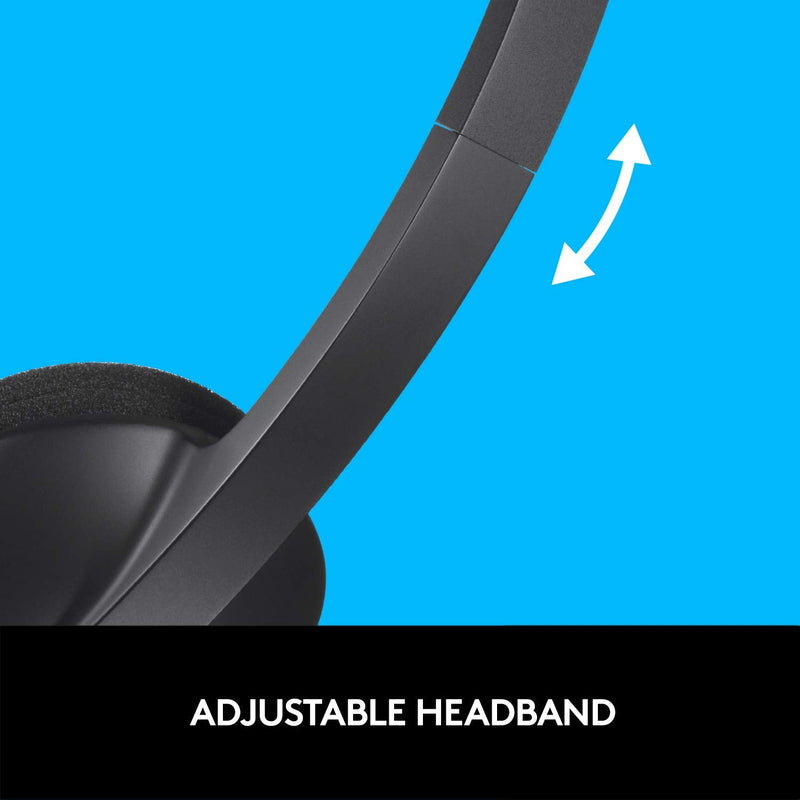 [AUSTRALIA] - Logitech USB Headset H340, Stereo, USB Headset for Windows and Mac - Black (Pack of 1) Standard Packaging 