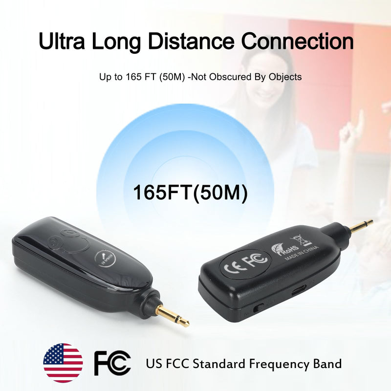 2.4G Dual Wireless Microphone Headset, UHF Wireless Headset Mic and Handheld Mic 2 in 1, 165FT Range, 3.5mm & 6.35mm Jacks, Ideal for Teaching, Fitness, Yoga, PA System, Amplifier, Training (Black) Black