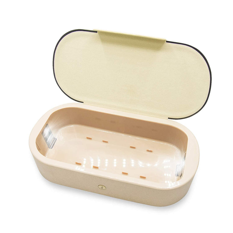 Sonix Beyond UV+O3 Sanitizer Box and Universal Charger UV and Ozone Disinfector for Phone, Mask, Makeup Brush, Nail Tool (Gold) Gold