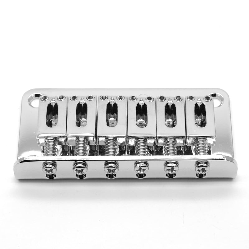 78mm Fixed Hardtail Bridge for 6 String Fender Strat Tele Electric Guitar (Chrome) Chrome