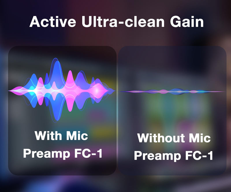 FC-1 Microphone Gain Preamp, +25dB of Ultra-Clean Gain, Perfect for Home Studios, Podcasting & Live Sound, Compatible with Shure SM7B, Electro-Voice RE20
