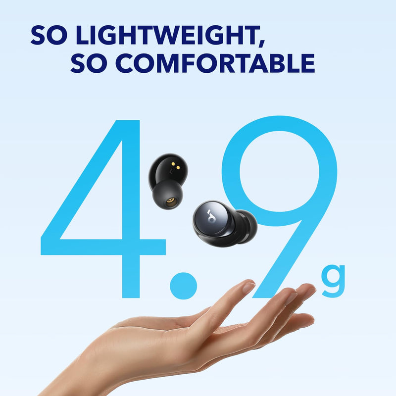 Soundcore by Anker Space A40 Adaptive Active Noise Cancelling Earbuds | Reduce Noise by Up to 98%, Ultra Long 50H Playtime, 10H Single Playtime, Hi-Res Sound, Comfortable Fit, Wireless Charge Black