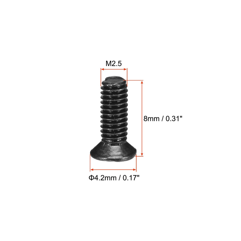 uxcell M2.5 x 8mm Phillips Screw Fasteners Black for Laptop PC TV Fan Switch 500pcs M2.5x8mm