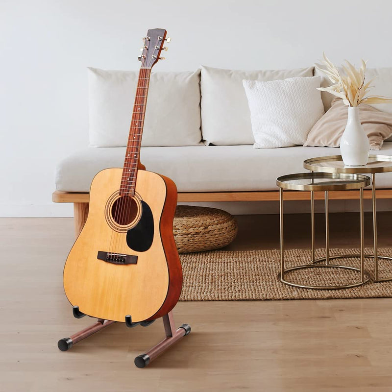 [AUSTRALIA] - Wood Guitar Stand, Acoustic Electric Wooden Guitar Floor Stand A-Frame Folding Guitar Stand for Bass, Mandolin, Banjo (Natural-High-Grade Solid Wood) Natural-High-Grade Solid Wood 