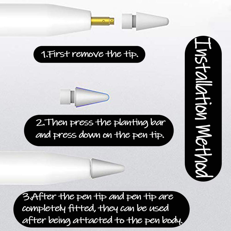OneCut 8 Pcs Silicone Pencil Nib/Tip Protector Cap for Drawing Noiseless Compatible for Apple Pencil 1st/2nd Replacement Non-Slip Writing Nib/Tip Protector (Clear) Clear