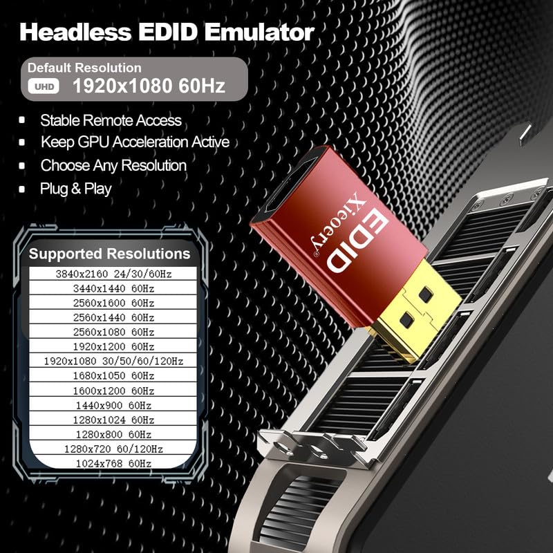 4K HDMI EDID Emulator 3840×2160 24/30/60Hz, Dummy HDMI Plug for Remote Desktop, Headless Servers, GPU Rigs, KVM, Industrial PCs, Stable Signal Output & Multi-Resolution EDID Support-6pack EDID HDMI 4K-3840x2160 6Pack