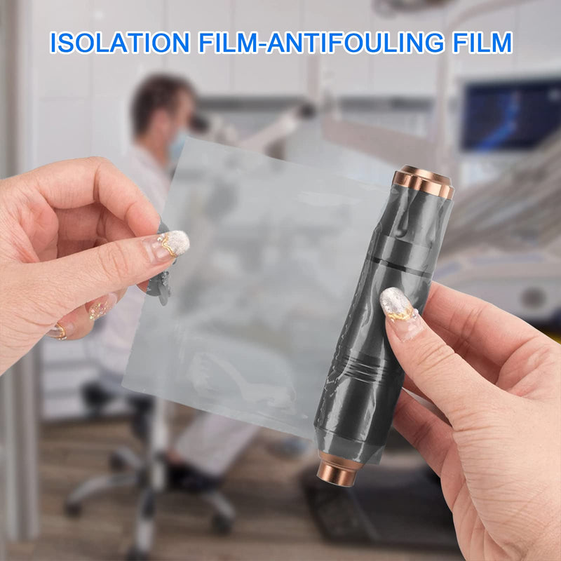 Dental Protective Film, 1200 Sheets, PE Disposable Protective Film, Plastic Tattoo Protective Film for Dental Materials, Barrier Film, Sticky (Black) Black