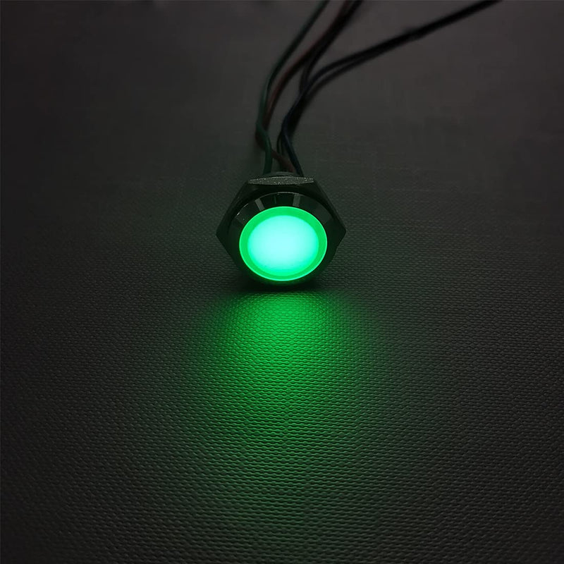 GUUZI 4pcs 12V-24V RGB Triple (Red Green Blue) Metal LED Indicator Light 19 mm Waterproof Signal Lamp with Cable Red/Green/Blue-19 Mm