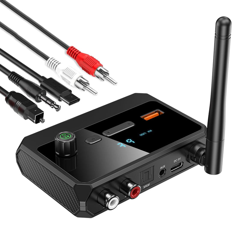 [AUSTRALIA] - VR-robot Bluetooth 5.3 Receiver, RCA Bluetooth Adapter for Home Stereo, Support Optical AUX 3.5mm, RCA Bluetooth Receiver Adapter for Stereo Speakers, Home Music Streaming Stereo System 