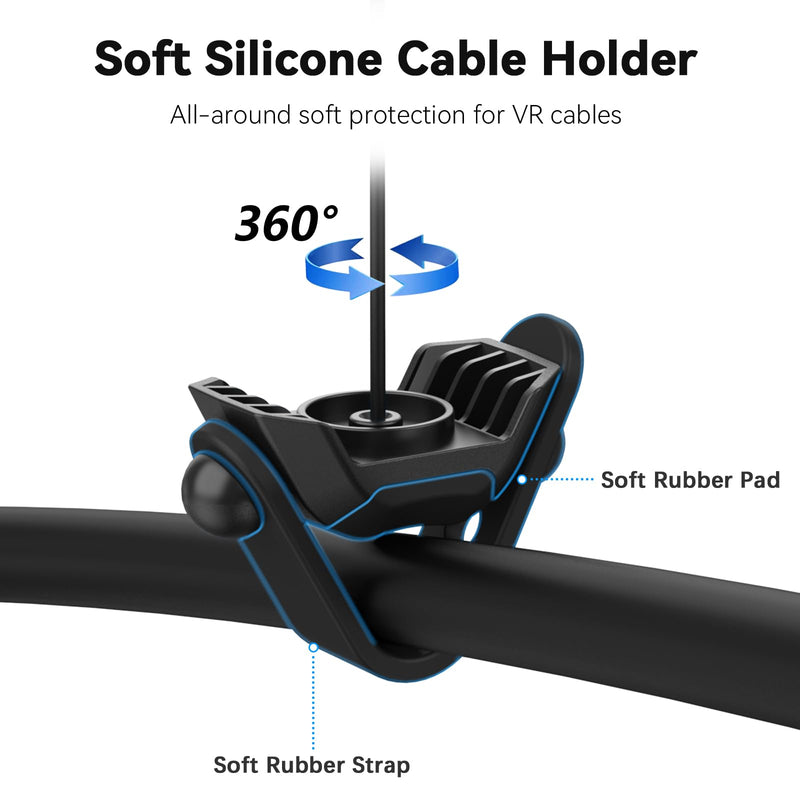 AMVR Controller Grips Cover & VR Cable Management System Compatible with Meta/Oculus Quest 3/3S