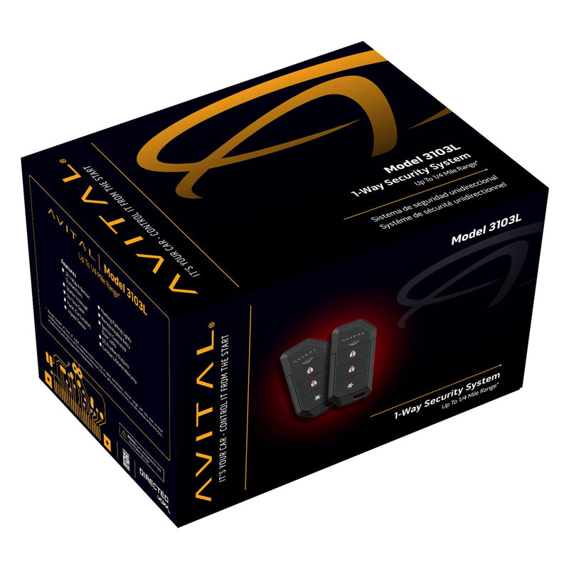 [AUSTRALIA] - Avital 3103L Automotive 1-Way Security System with Two 4-Button Remotes 
