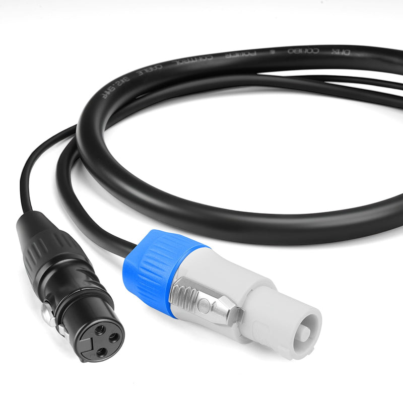 SMALL-EYE 3 Pin DMX & Power Con Combo Link Cable 5 ft – 13AWG Power Control DMX Male to Female Cord for Lighting Fixtures 5 Feet
