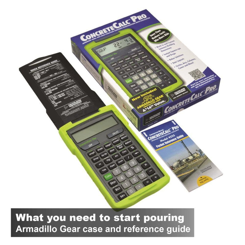 Calculated Industries 4225 ConcreteCalc Pro Advanced Feet-Inch-Fraction, Metric Construction-Math Calculator Tool for Concrete, Masonry, Paving Contractors and Estimators | Advanced Feet-Inch-Fraction, Metric, For Concrete, Masonry, Paving Contractors ...