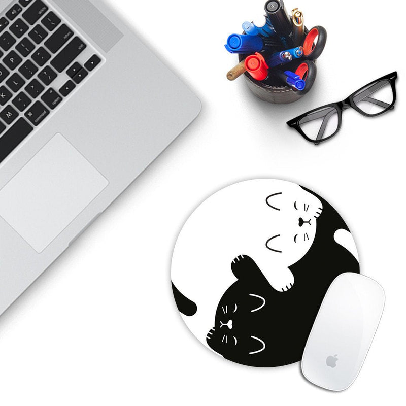 Cat Custom Mouse Pad Gaming Mat Keyboard Pad Waterproof Material Non-Slip Personalized Round Mouse pad (7.8x7.8x0.08Inch)