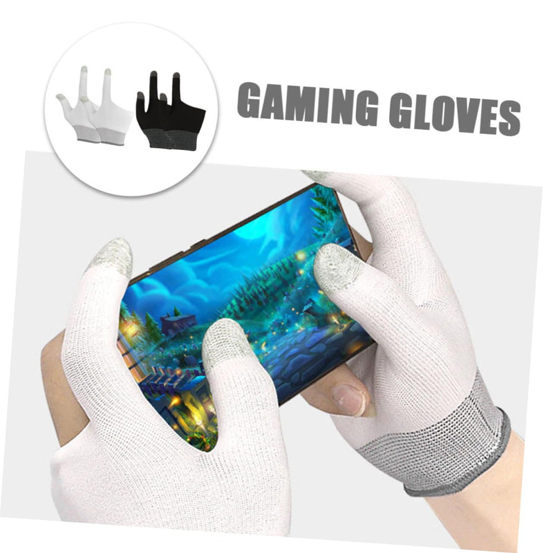 2 Pairs Game Gloves Thumb Sleeves Mobile Gaming Phone Gaming Gloves Comfort Gaming Gloves Touch Finger Gloves for Gaming Comfort Finger Gaming Gloves Mittens Nylon Breathable