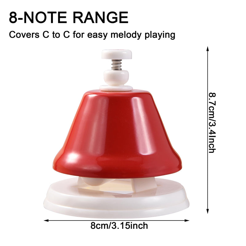 DOMG 8 Note Desk Bells for Kids, Rainbow Diatonic Table Bells, Hand Bells Musical Instrument