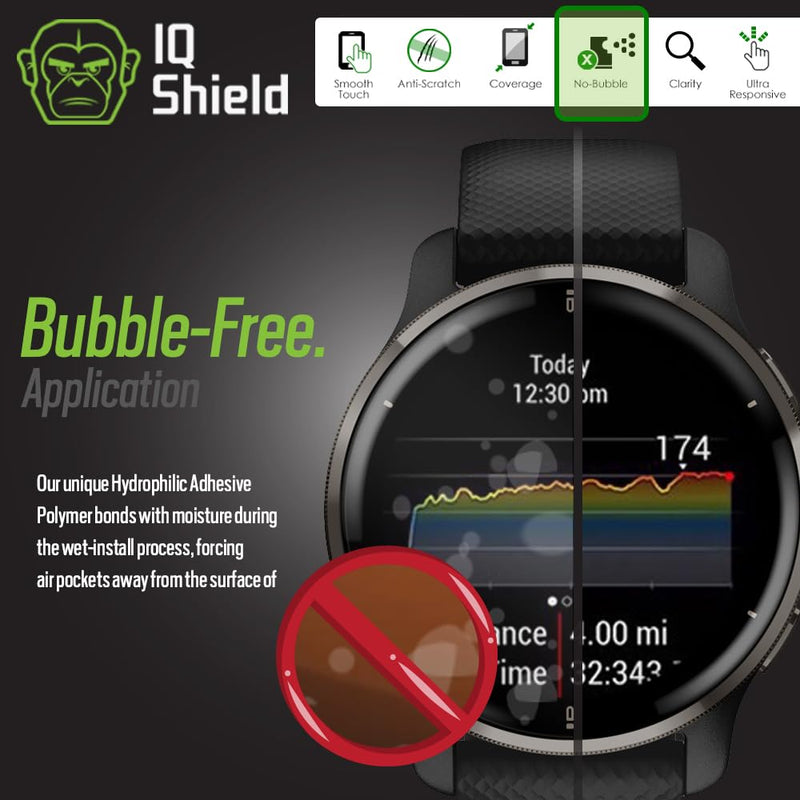 IQShield Screen Protector Compatible with Garmin Venu 2 Plus (6-Pack) Anti-Bubble Clear TPU Film