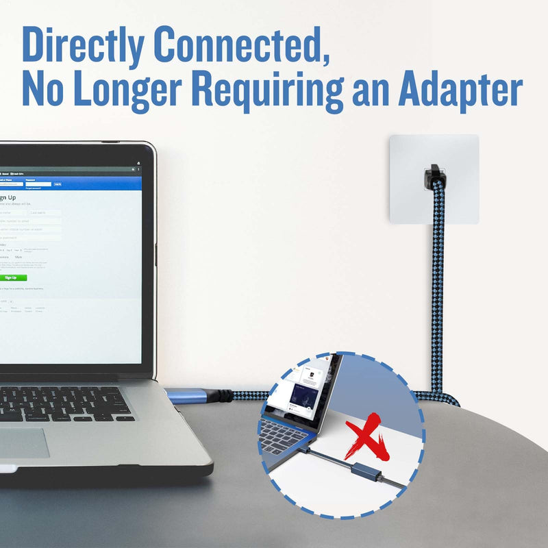 USB C to Ethernet Cable, 100Ft Type C to RJ45 Cable,USB C to Gigabit Ethernet Cable Compatible Thunderbolt 3/4,Directly Connected to Smartphone, Laptop, PC, Switch, Router, Modem and More 100 FT