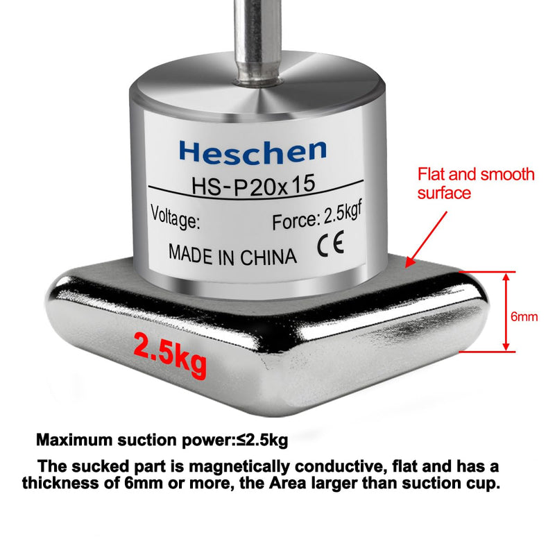 Electromagnet Magnet Solenoid P20/15, OD: 20mm, DC 24V, 2.5Kg/5.5lb