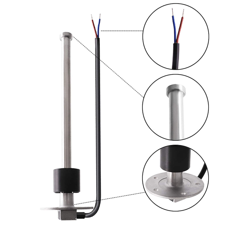 KAOLALI Fuel Level Sensor, Level Sensor, Boat Fuel Transmitter, Fuel Tank Sending Unit, Fits Fuel Gauge Water Level Indicator, 0-190 Ohm 175mm for Motorhomes, Boats