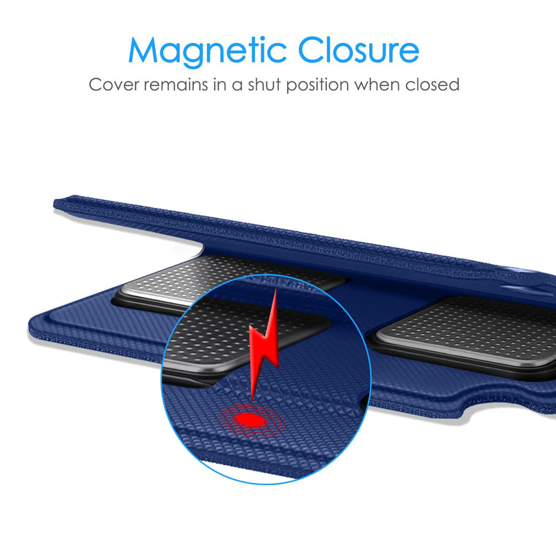 Fintie Protective Case for Alivecor Kardia Mobile, Premium PU Leather Carrying Cover with Magnetic Closure and Key Holder for KardiaMobile EKG Heart Monitor, [Not Fit KardiaMobile 6L], Navy