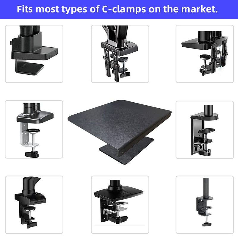 Steel Monitor Mount Reinforcement Plate Fits Most Monitor Desk Mount | For Fragile Tabletop Protection(Black, 2 pack) Black Square-2