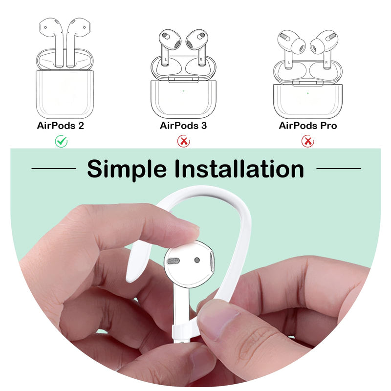 Ear Hooks with OEM Left Replacement Earbuds A2031 for AirPods 2 (2nd Generation), Single Left Ear Side Only, Compatible with Original AirPods A1938/A1602 Charging Case