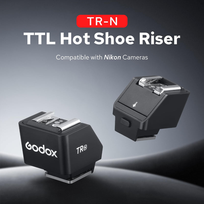 [AUSTRALIA] - Godox TR-N TTL Hot Shoe Riser for Nikon, with 6 Adjustment Levels (0-90°) TTL Function HotShoe Extender Mount Adapter for Godox TTL Mini Flash iT20 iT30Pro 