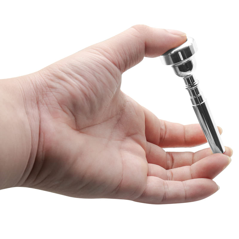 Trumpet Mouthpiece, Silver Plated 7C Trumpet Mouthpiece Brass Mouthpiece Replacement Trumpet Accessories Instruments Mouthpiece for Beginners, Professional Players