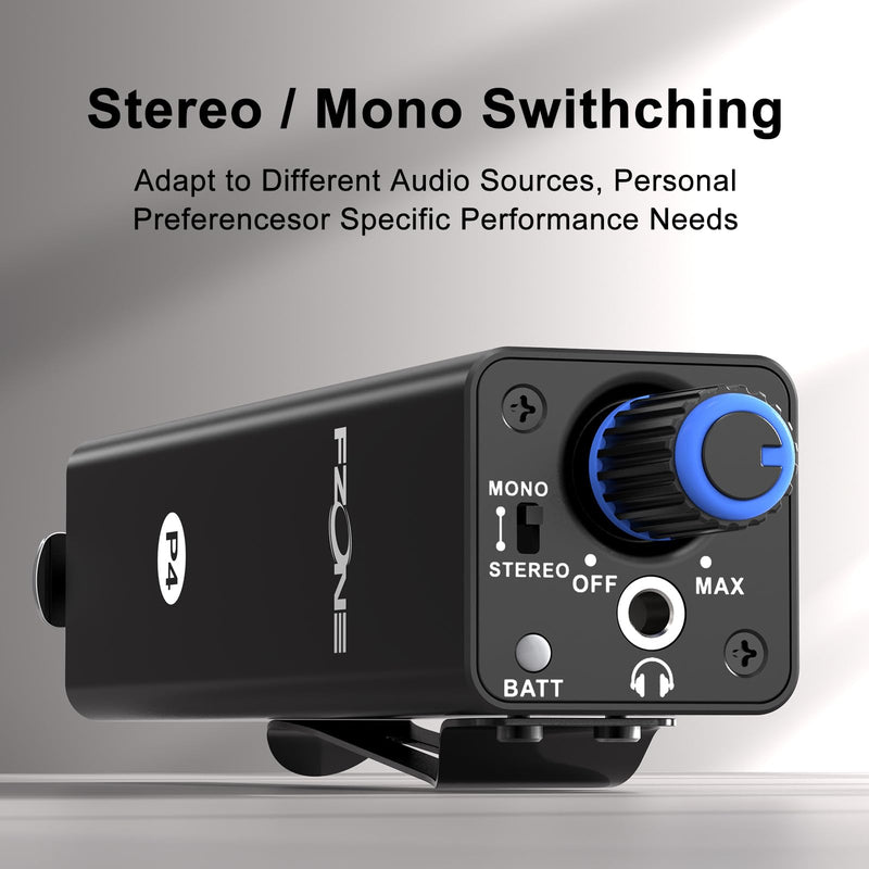 Upgraded in-Ear Monitor Amplifier Portable IEM with Super Great Sound Quality, Stereo/Mono Switch, Enhanced Durable Belt Clip