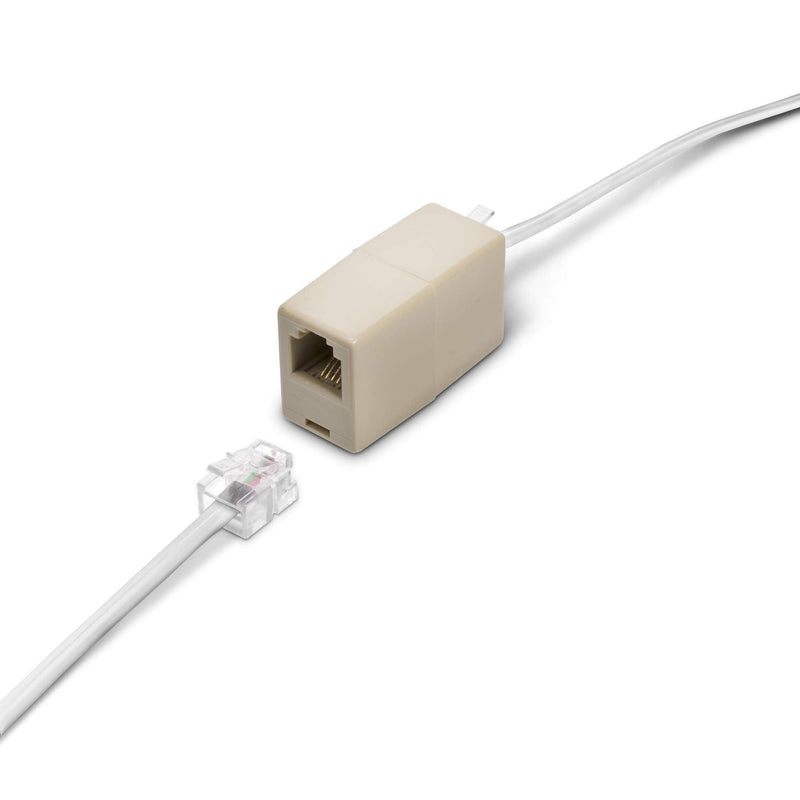 THE CIMPLE CO Phone Line Cord 100 Feet - Modular Telephone Extension Cord 100 Feet - 2 Conductor (2 pin, 1 line) Cable - Works Great with FAX, AIO, and Other Machines - White 100 Feet Cord (30 Meter)