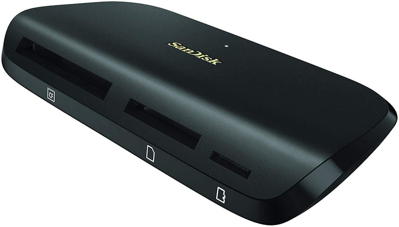 SanDisk ImageMate PRO USB-C Multi-Card Reader/Writer for SDHC, SDXC, MicroSD, CF Cards - UHS-I, UHS-II, 3.0 Compatible (SDDR-A631-GNGNN) Bundle with (1) Everything But Stromboli MicroSD to SD Adapter