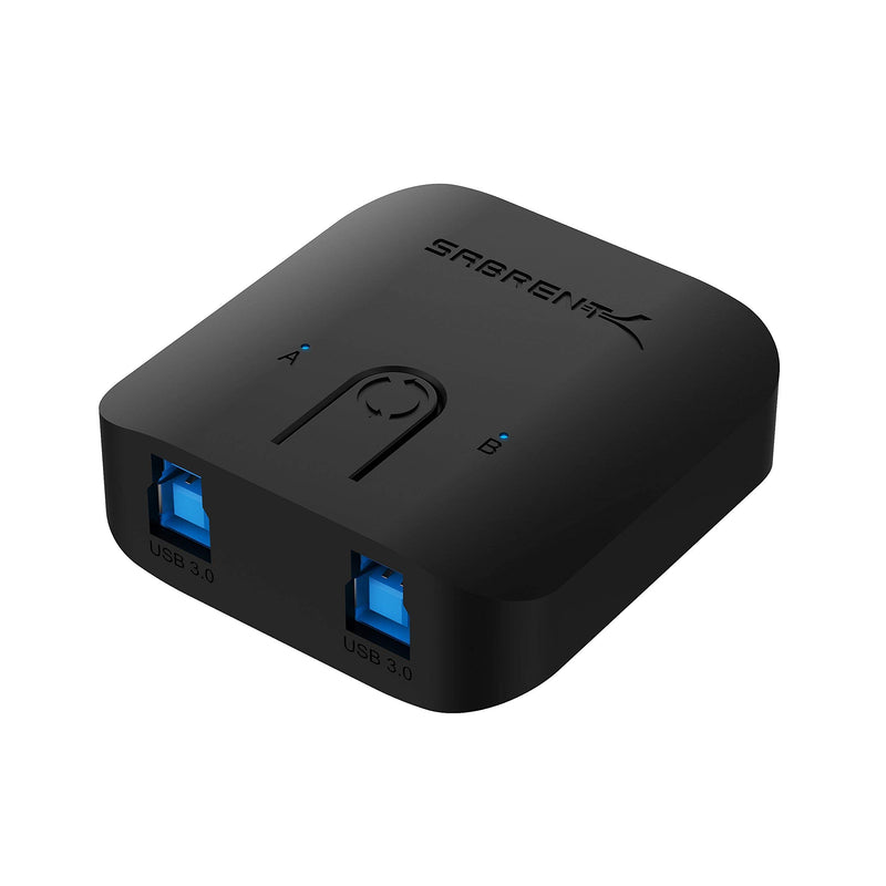 SABRENT USB 3.0 Sharing Switch for Multiple Computers and Peripherals LED Device Indicators + Premium 3-Port Aluminum Mini USB 3.0 Hub