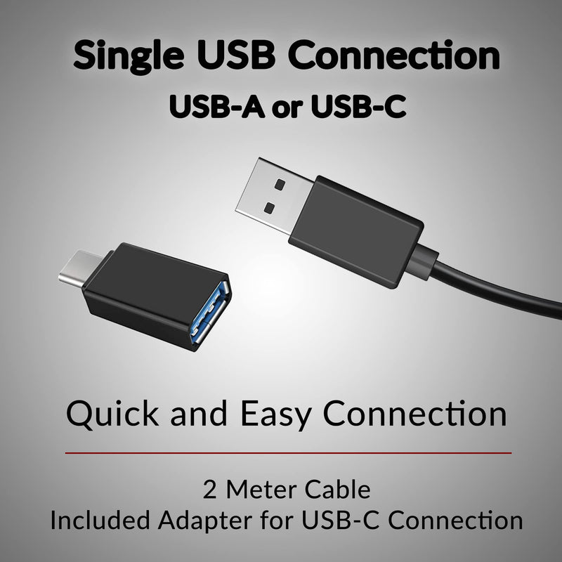 Cyber Acoustics USB Speaker Bar (CA-2890) – Stereo USB Powered Speaker, Easily Clamps to Monitor, Convenient Controls