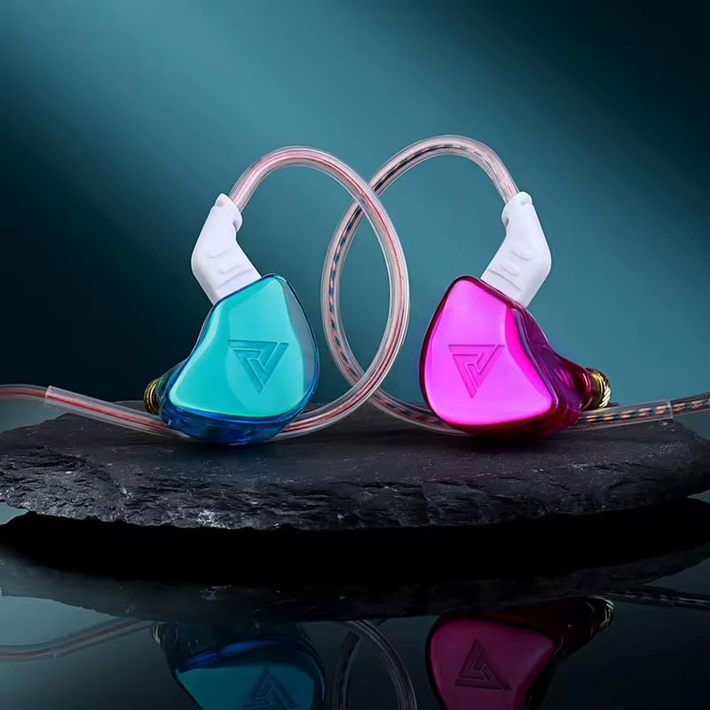 Pro in Ear Monitor Headphones with Silicone Protector for Musicians, Singers, Drummers, HiFi Wired Earbuds, IEM cable with mic, IEMs (Glass Texture Blue-Purple) Blue Purple AK8