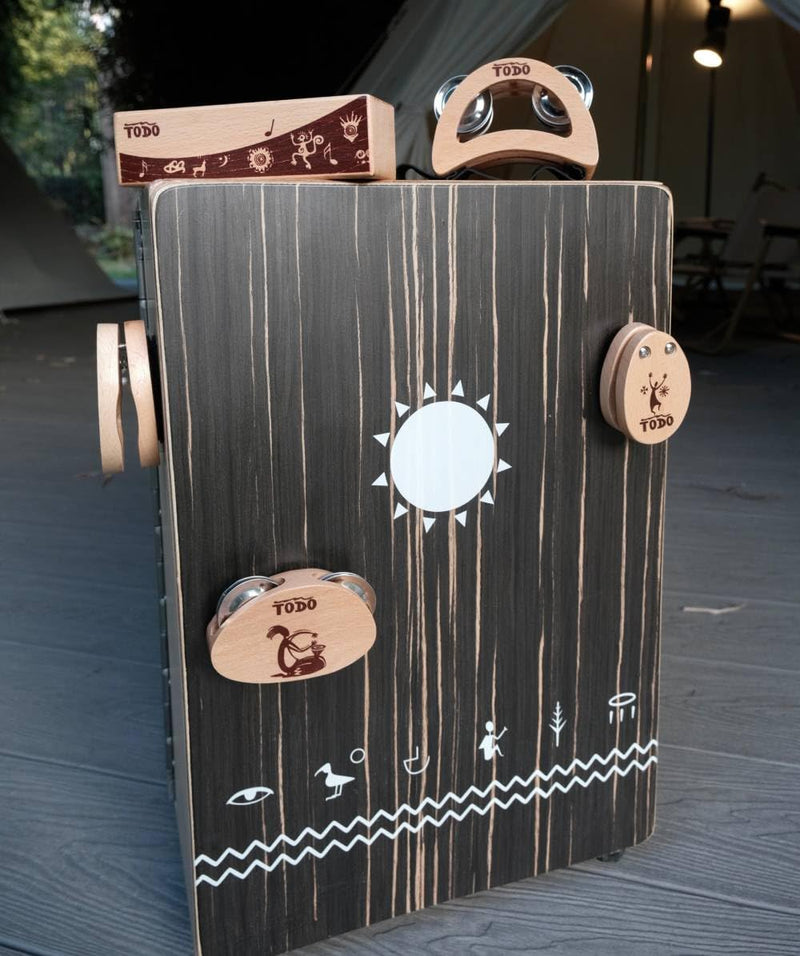 TODO Afro Cajon Accessory: Upgrade Cajon Drum Box Experience with Versatile Components Perfect for Enhancing Your Beats and Rhythm Brown-Accessories