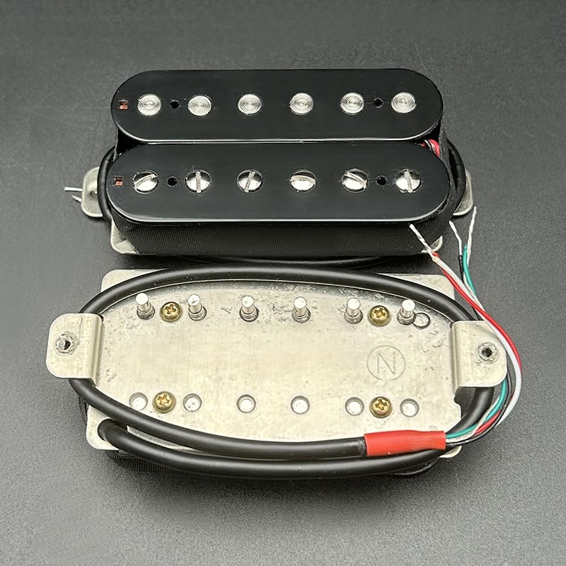 [AUSTRALIA] - SAPHUE 1pcs Bridge Alnico 5 Electric Guitar Pickup Humbucker Double Coil Pickup Alnico V Guitar Parts,White Copper Base Plate(black,1PCS) black 1 