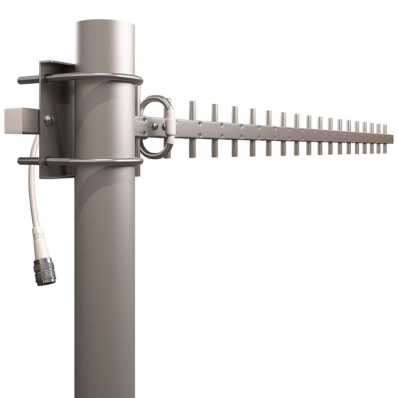 TP513 Yagi WiFi Antenna 2.4GHz (17dBi) Outdoor Directional Signal (H:25° V:24°) Long Distance Range (High-Gain Weatherproof) Wireless Network (Pole Mount) N-Female Pigtail Connector | Long distance weatherproof wireless network antenna w/ high-gain (17...