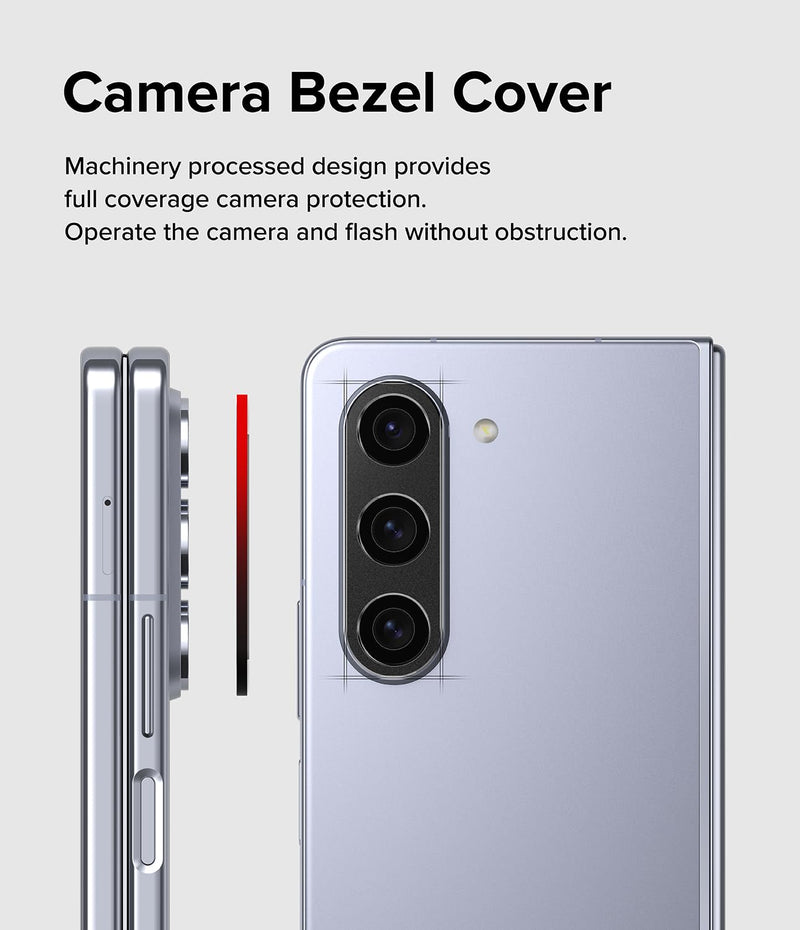 Ringke Camera Styling [Stylish Aluminum Frame] Compatible with Samsung Galaxy Z Fold 5 Camera Lens Protector, Protective Metal Cover for Women, Men - Black