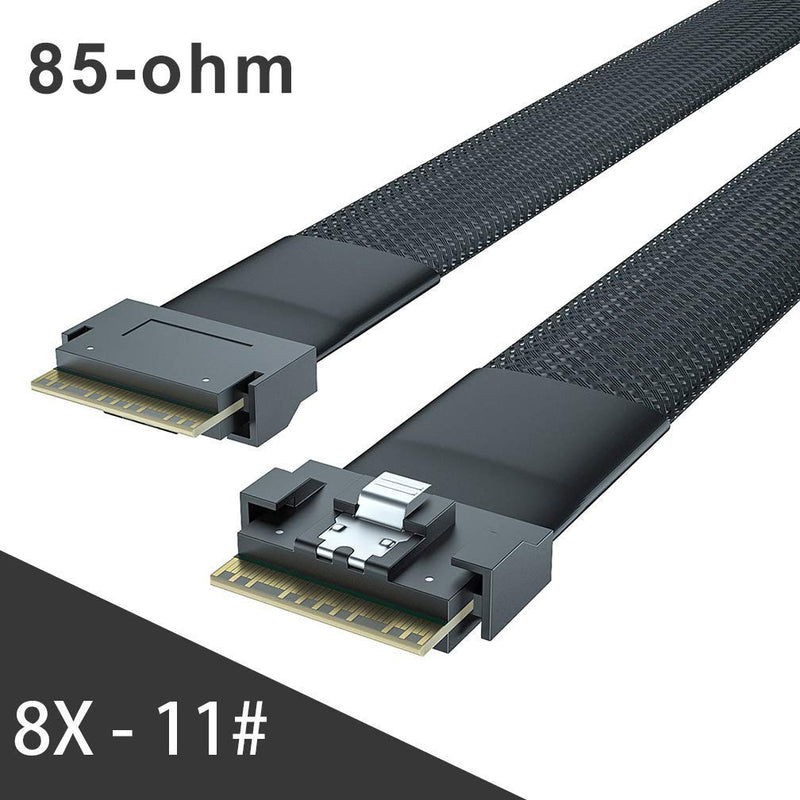 10Gtek 24G Internal SlimSAS SFF-8654 to SFF-8654 8i Cable, PCIe4.0, 85-ohm, 0.75~0.8m(2.46~2.62ft) Straight