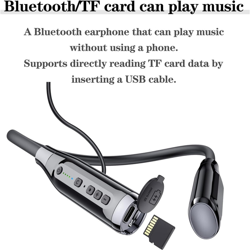 Kinobo Neckband Bluetooth Headphones，6.0 Bluetooth 120 Hours Playtime，IPX7 Sports Waterproof Earbuds with Microphone Noise Cancelling with TF Card Slot ，HiFi Stereo (Black) Black