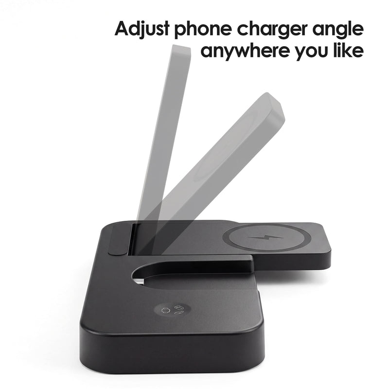 4 in 1 Charging Station for Oura Ring Gen 3 Charger (Oura Ring Charger NOT Included), 15W Fast Magnetic Charger for iPhone, Apple Watch, AirPods, Wireless Charger for Samsung Galaxy
