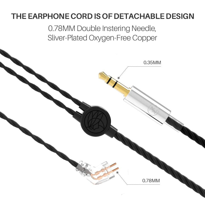 in Ear Headphone, TFZ T2 Stereo Gaming Earphone, in-Ear Monitors, 3.5mm Bass Music HiFi Earbuds IEM, Compatible for iPhone and Android and PC (Golden Purple)