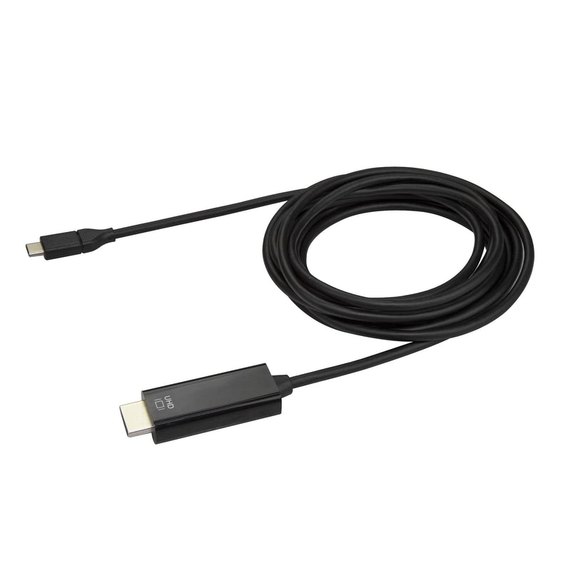 StarTech 10ft USB-C to HDMI 2.0 Adapter Cable, 4K 60Hz, HBR2, Black | DP 1.2 Alt Mode, 7.1ch Audio, HDCP 2.2/1.4, Thunderbolt 3 Compatible, 3840 x 2160, Integrated Chip 10 ft (3 m)