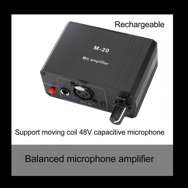 CCYLEZ Mic Preamp, 48V Power, Low Noise, XLR Output, Black, 1 Pack, Mic Preamplifier, XLR, TRS